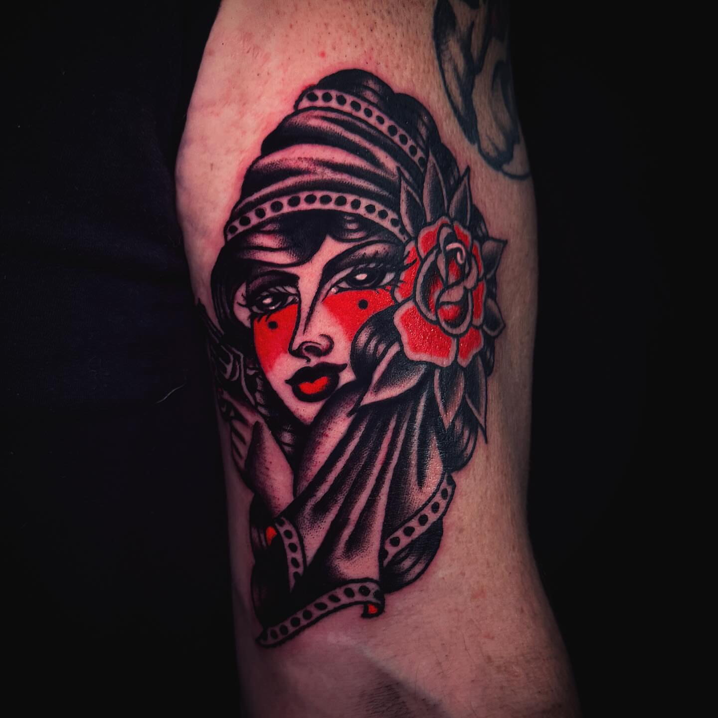 Tattoo by @alexjoelletattooer — american_traditional, dotwork