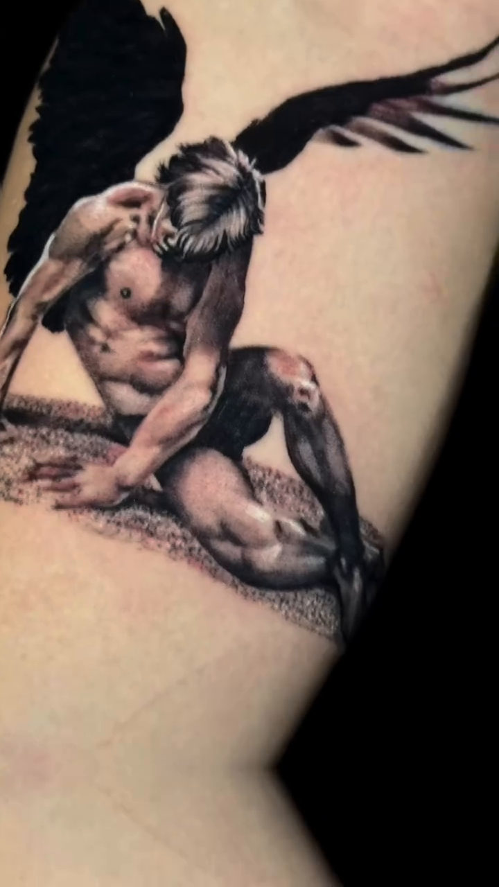 Tattoo by @inklayr β realism, black_and_grey