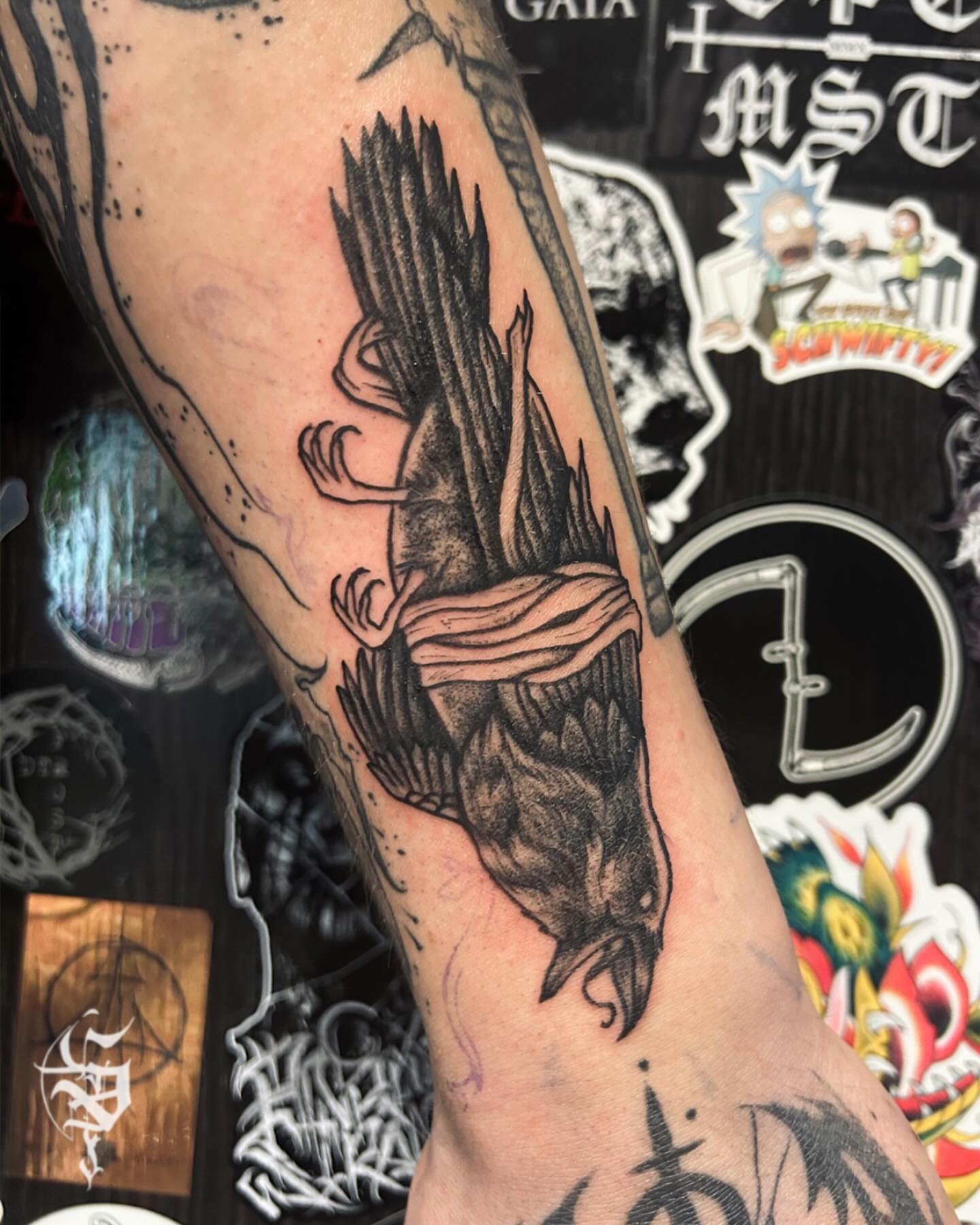 Tattoo by @foxhead_tattoo — black_and_grey