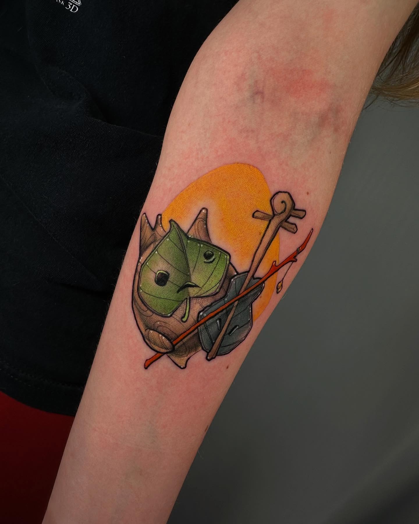 Baby groot new school tattoo on the forearm by Noel Martinez, Golden, Colorado