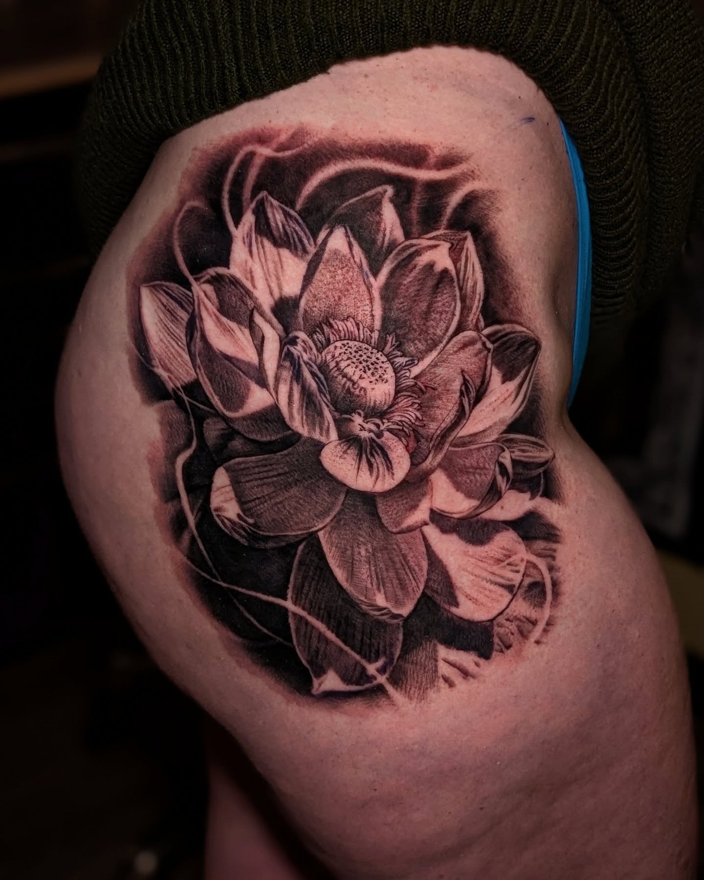 Tattoo by @alexpeatattoos — realism, black_and_grey
