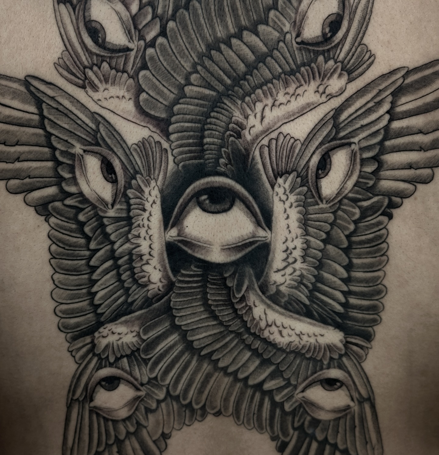 Owl black and grey tattoo by πΈππππ