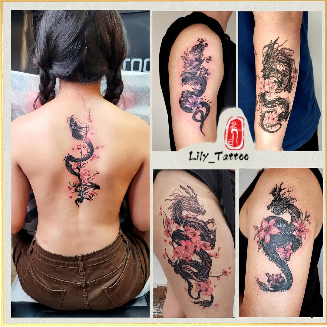 Tattoo by @linktattoo_lily — japanese_irezumi, black_and_grey
