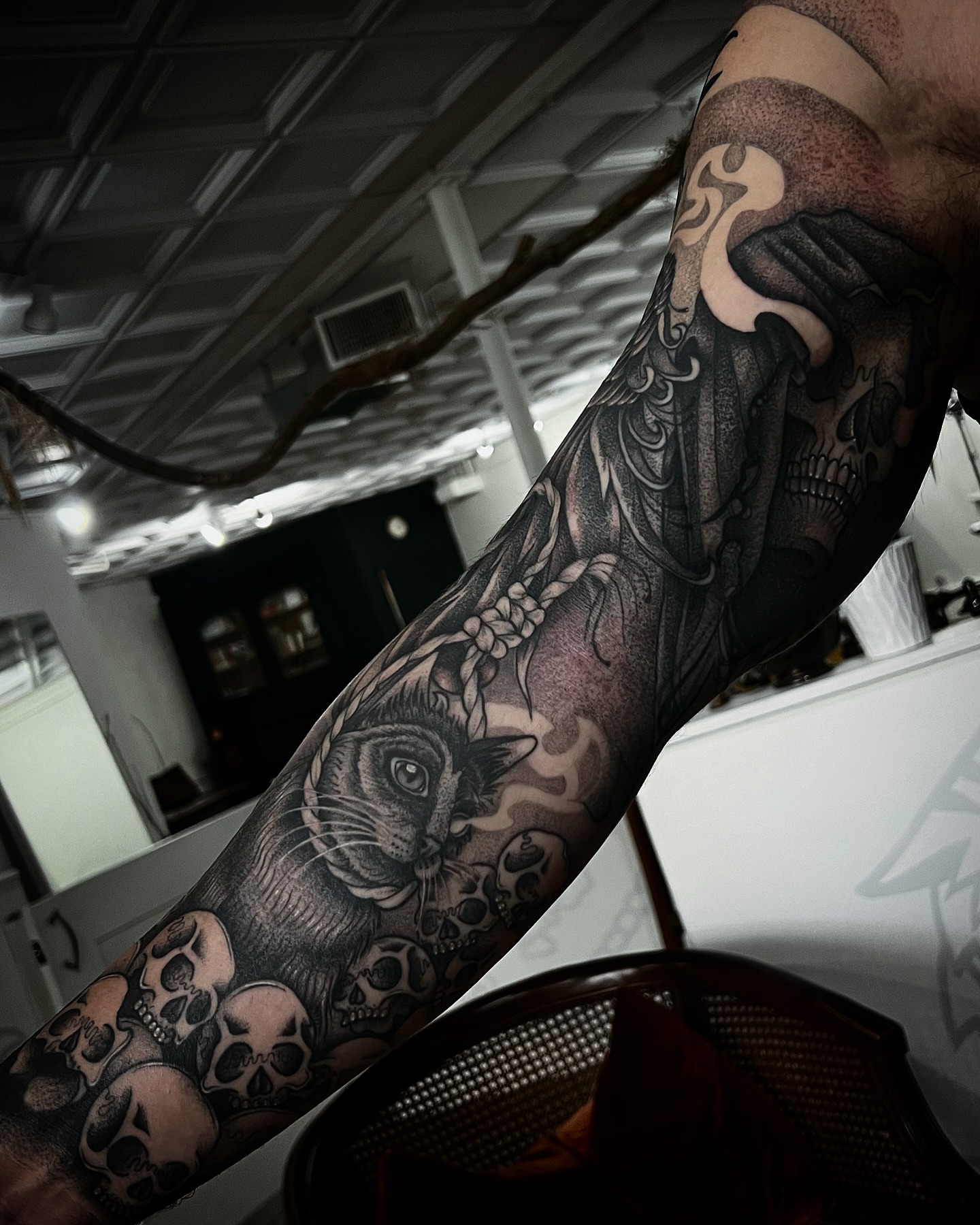 Tattoo by @rachktattoo — black_and_grey, realism