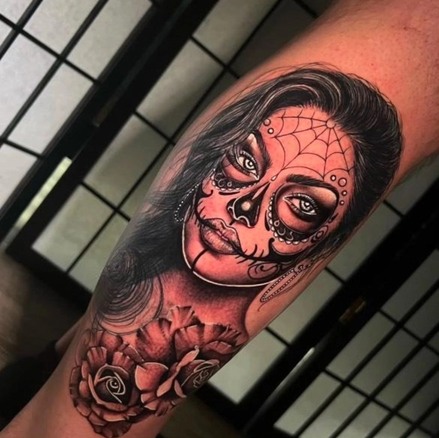 Sugar skull realism tattoo on the forearm by Tattoo Artist