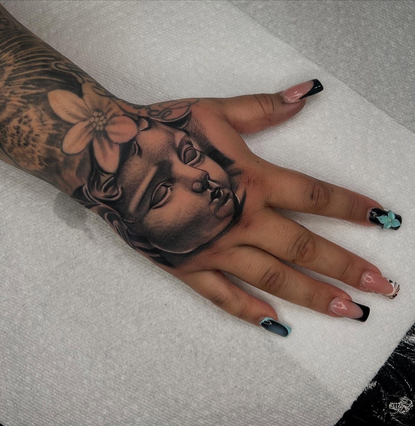 Portrait realism tattoo on the hand by ▪️JhonnyElias TATTOO ▪️