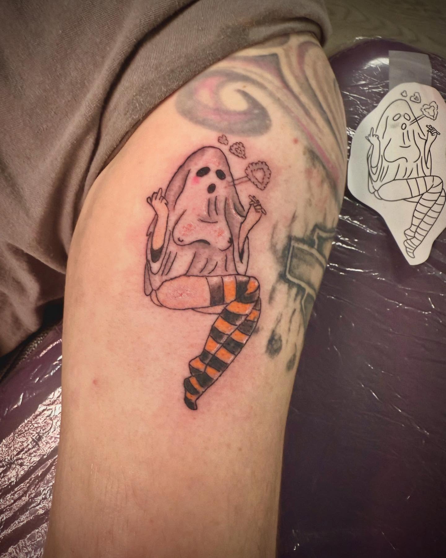 Tattoo by @pandamonium_tattoos — new_school, illustrative