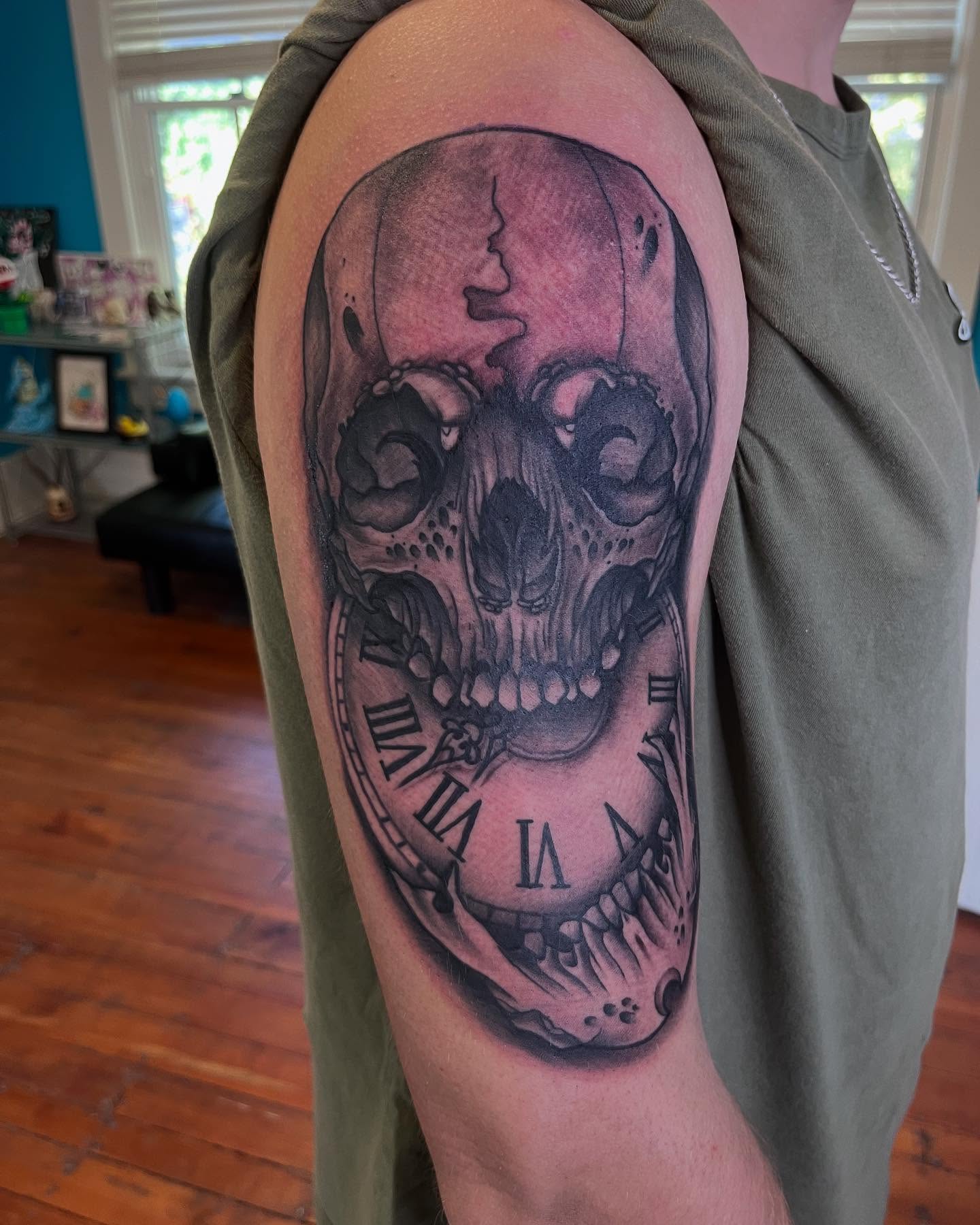 Tattoo by @robertcollinstattoo — realism, black_and_grey