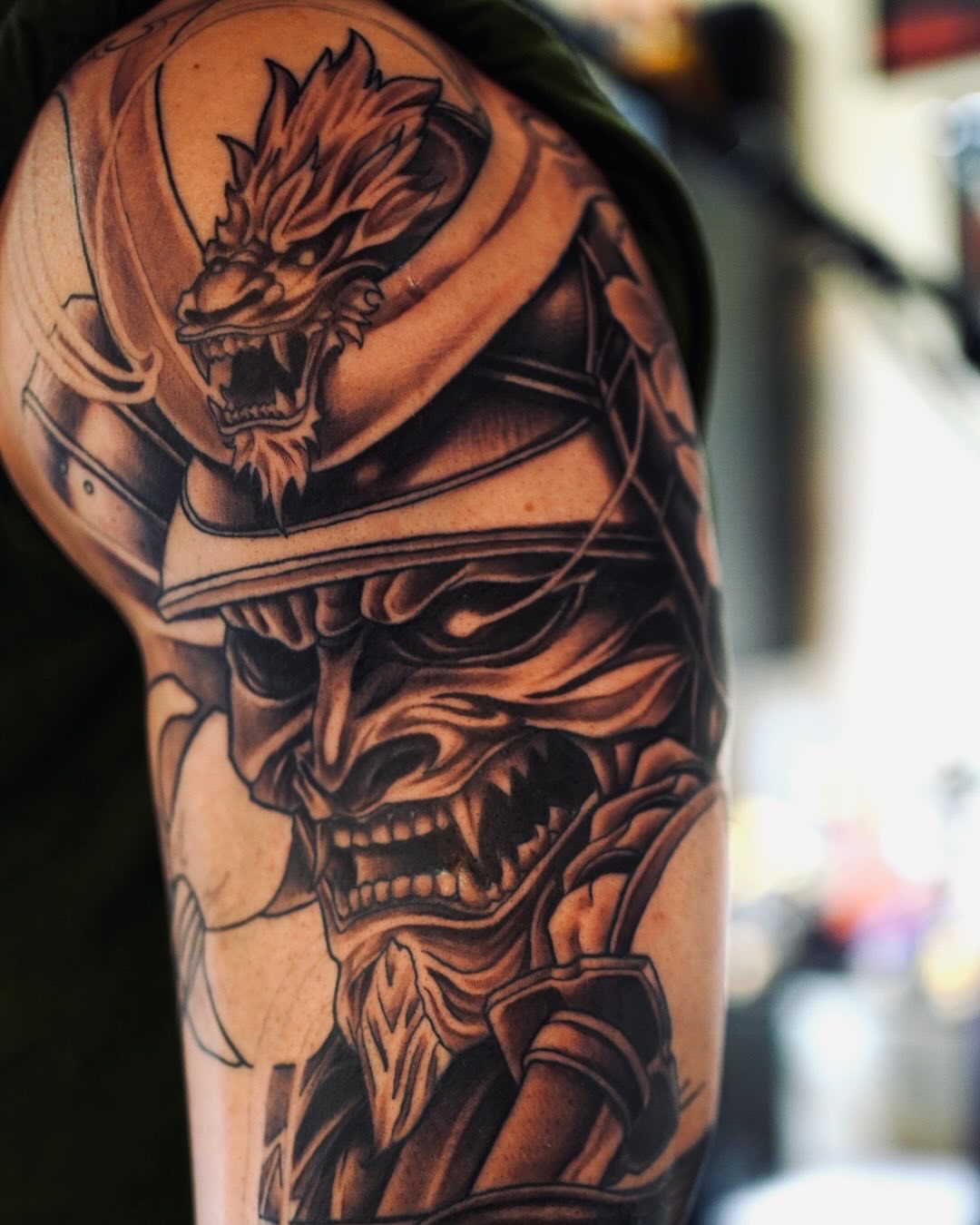 Tattoo by @workofant — dark_realism, black_and_grey