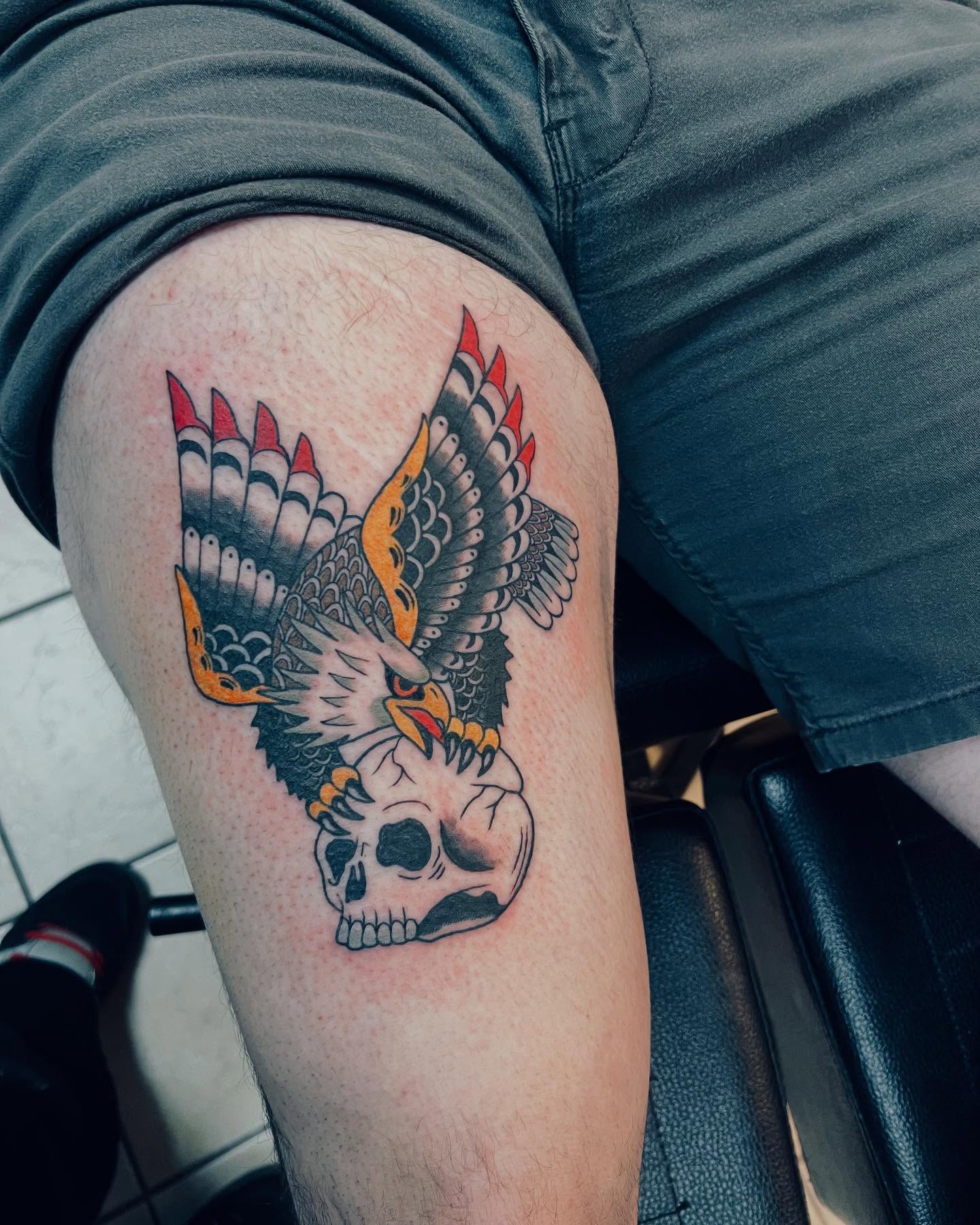 Tattoo by @art.abuse — american_traditional, dotwork