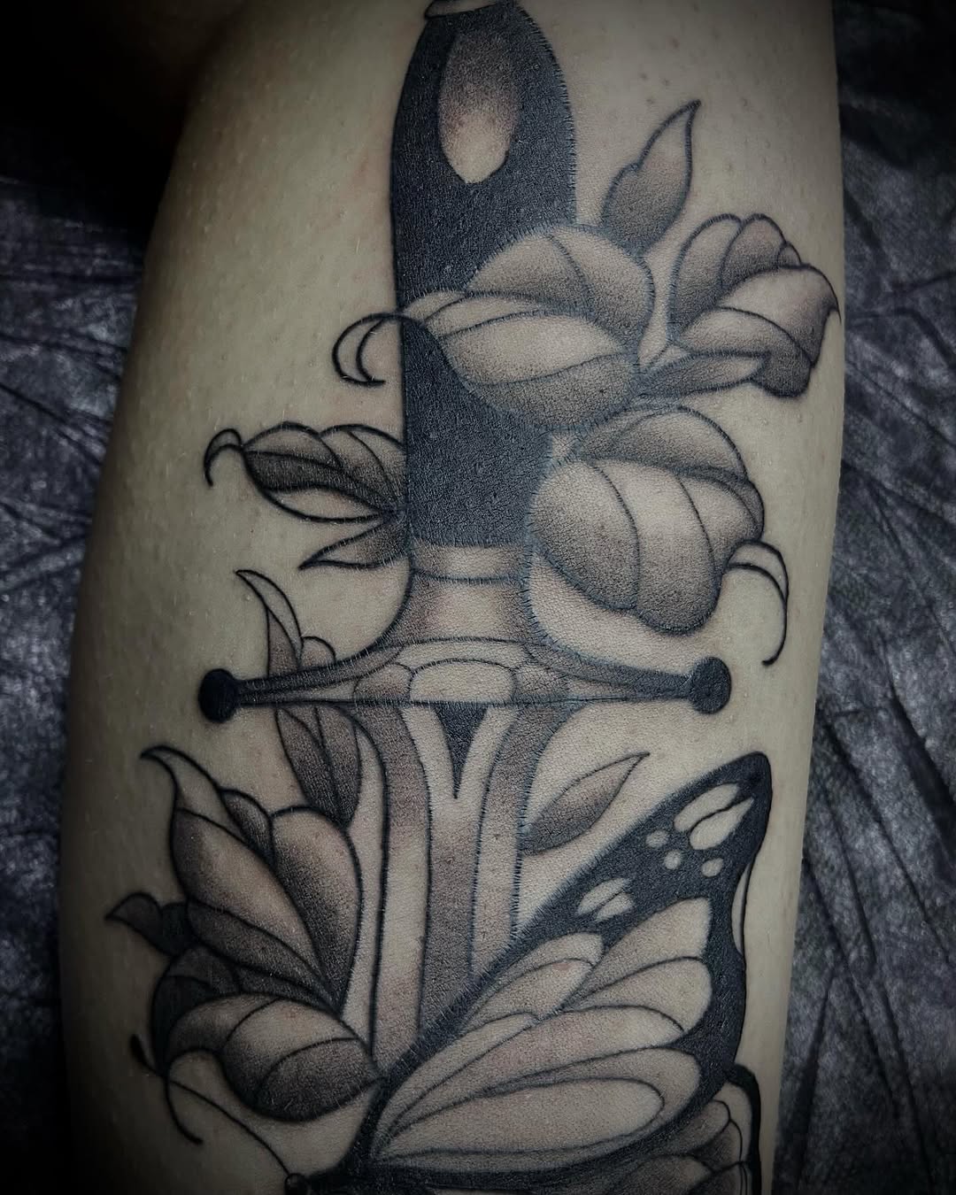 Tattoo by @inked.by.shelbie — american_traditional, black_and_grey
