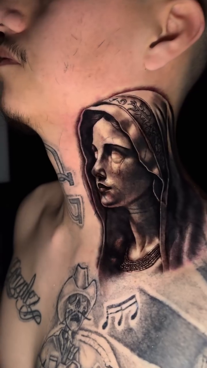 Portrait of a woman realism tattoo by Kaleb Trujillo