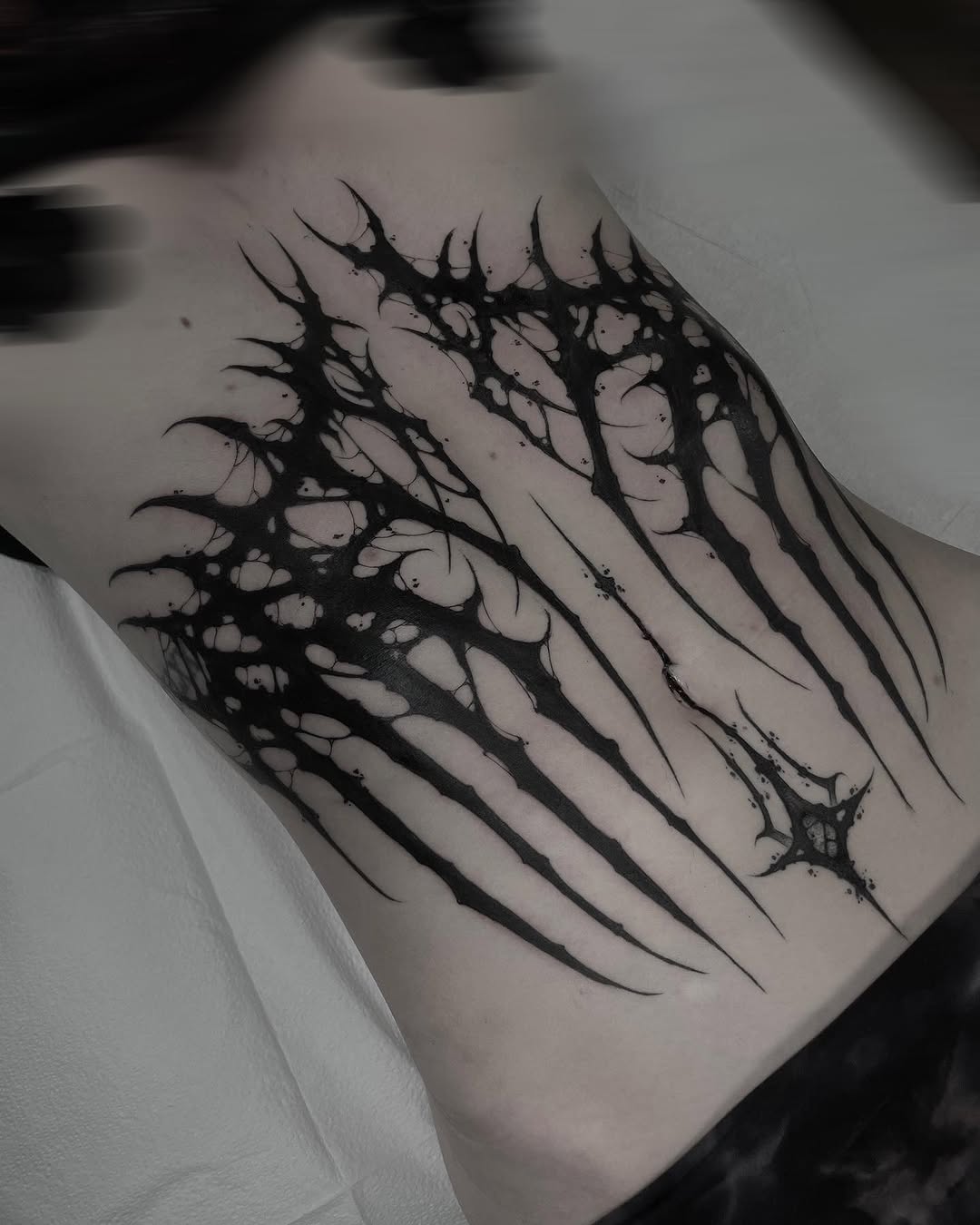 Tattoo by @sofiarosetattoos — blackwork, dark_realism