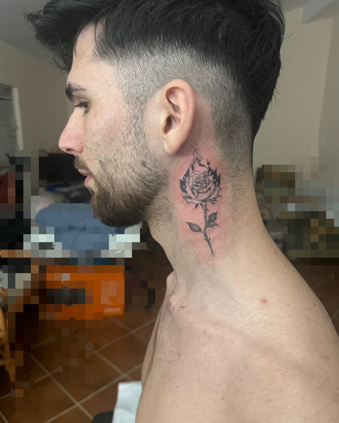 Tattoo by @_therosetattoo_ — black_and_grey