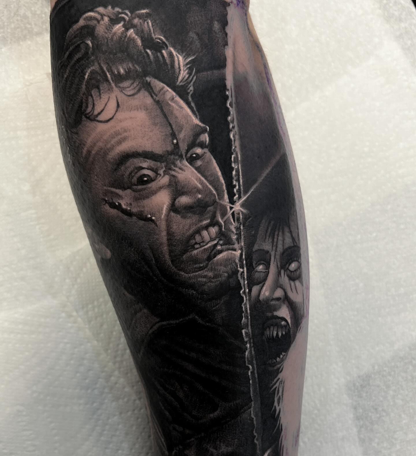 Tattoo by @rikkileetattoo — black_and_grey, realism