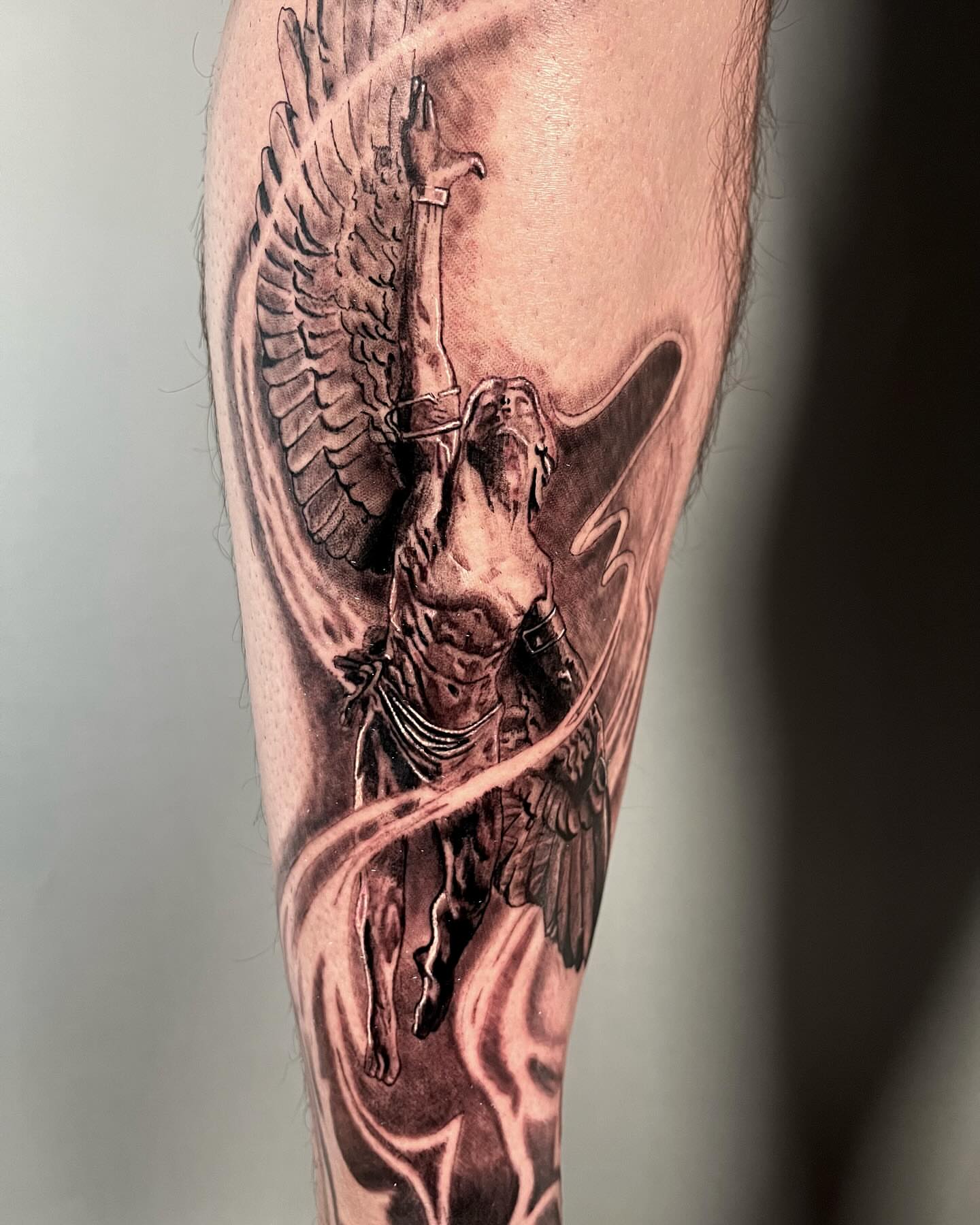 Tattoo by @jiinkytattoos — black_and_grey, realism
