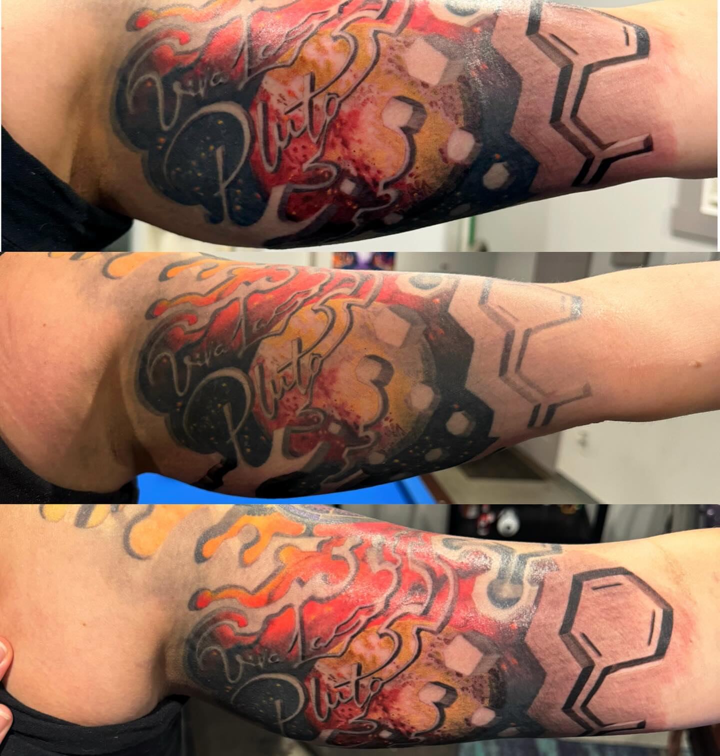 Viva pluto new school tattoo on the forearm by marcus labonne