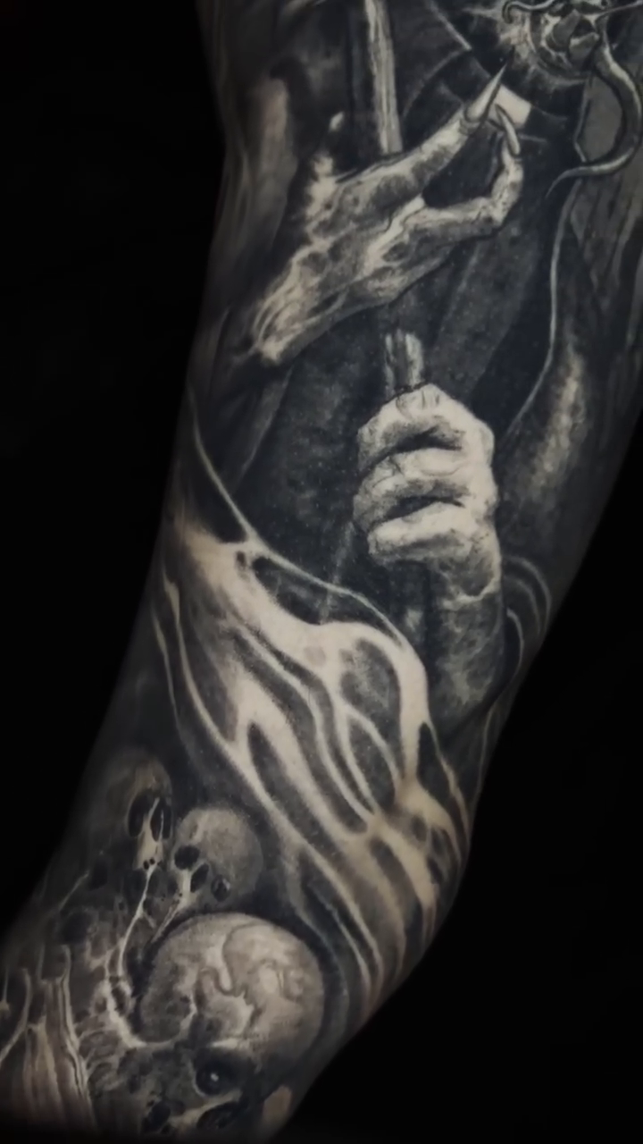 Tattoo by @ediablo — dark_realism, black_and_grey