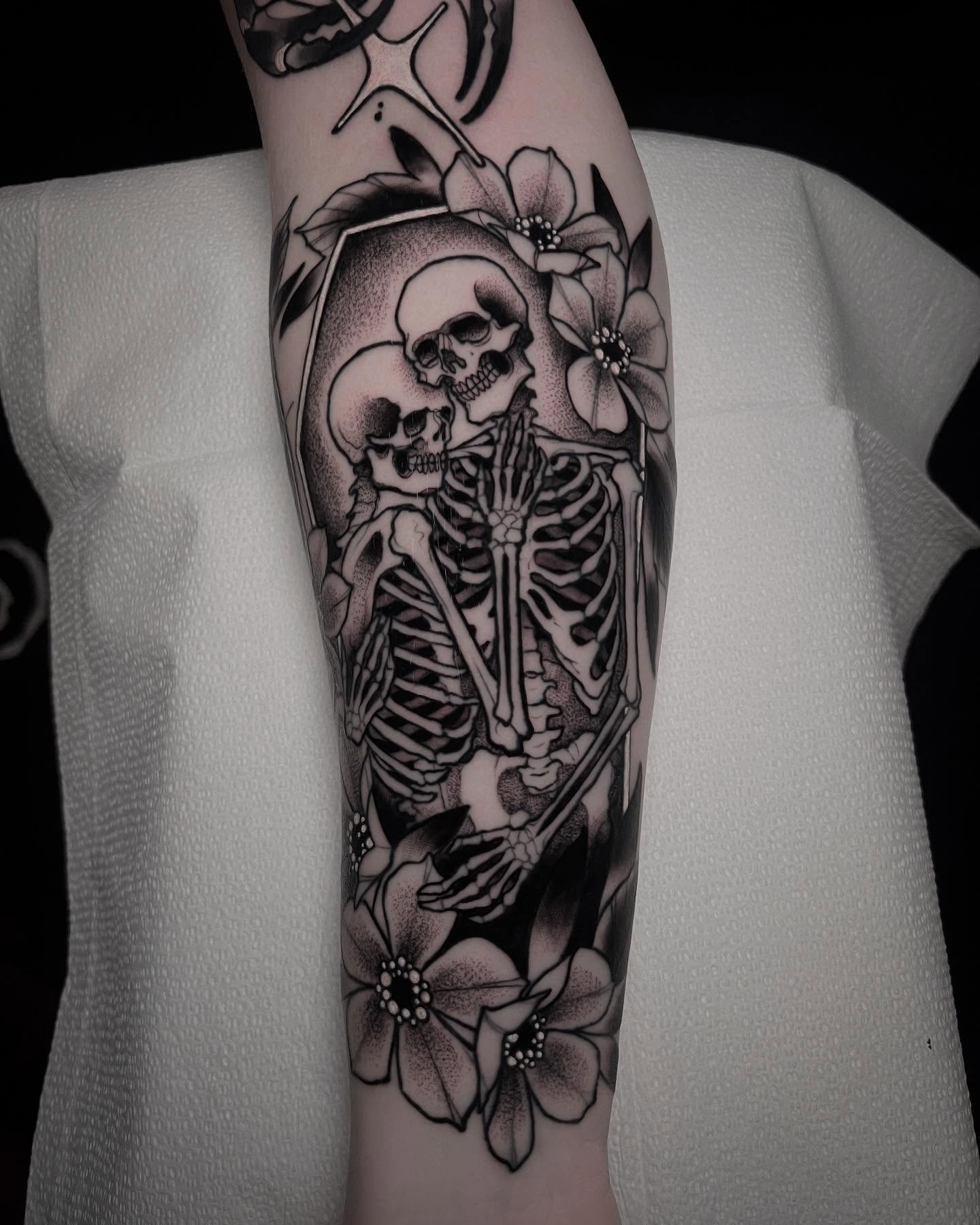 Tattoo by @yesitattoos — dotwork, black_and_grey