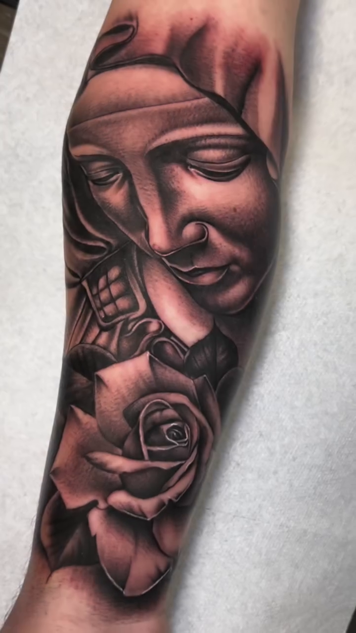 Tattoo by @bigrichtattoos β realism, black_and_grey