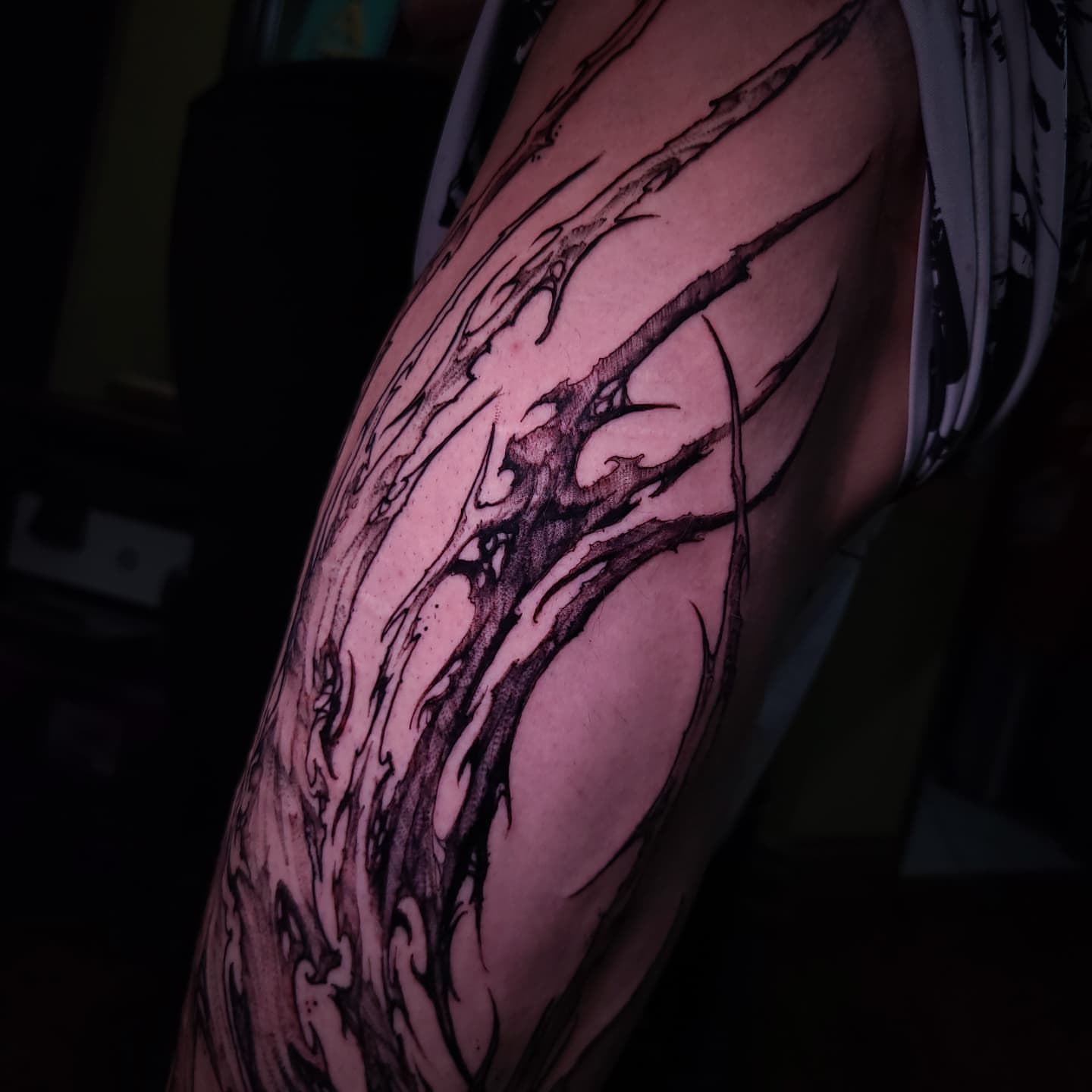 Tattoo by @boxofguts — black_and_grey