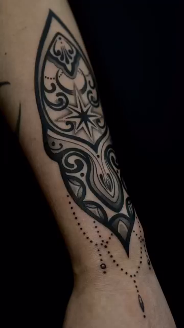 Ornamental forearm tattoo geometric tattoo by Taylor Elizabeth 🕉️