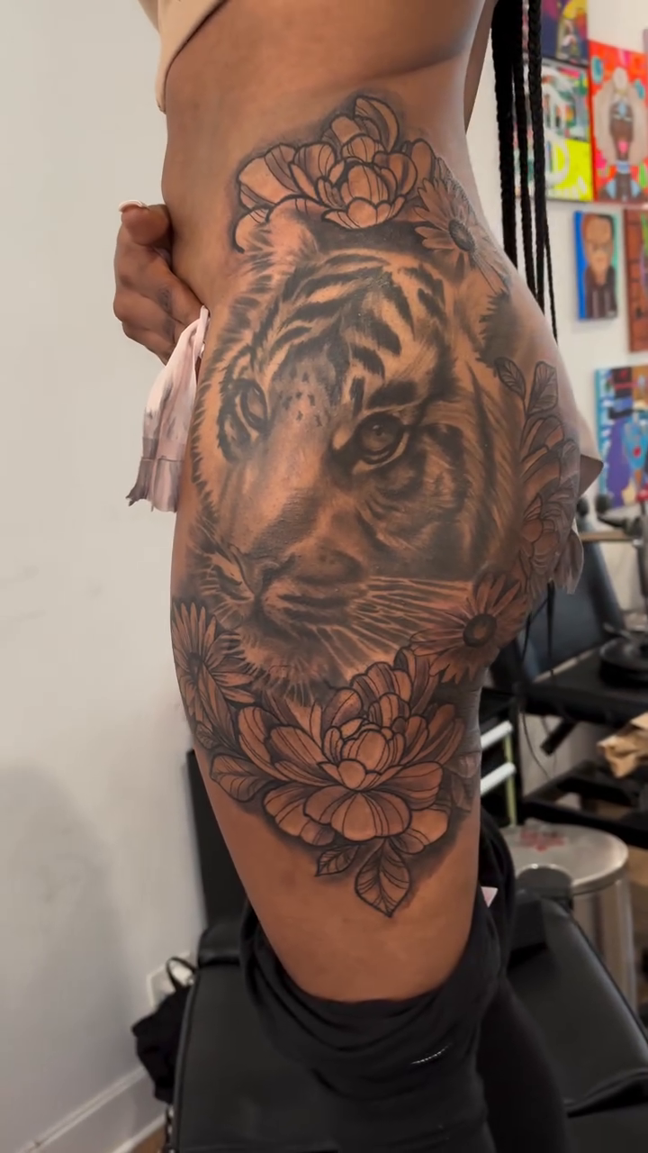Tattoo by @teeski_ink — realism, black_and_grey