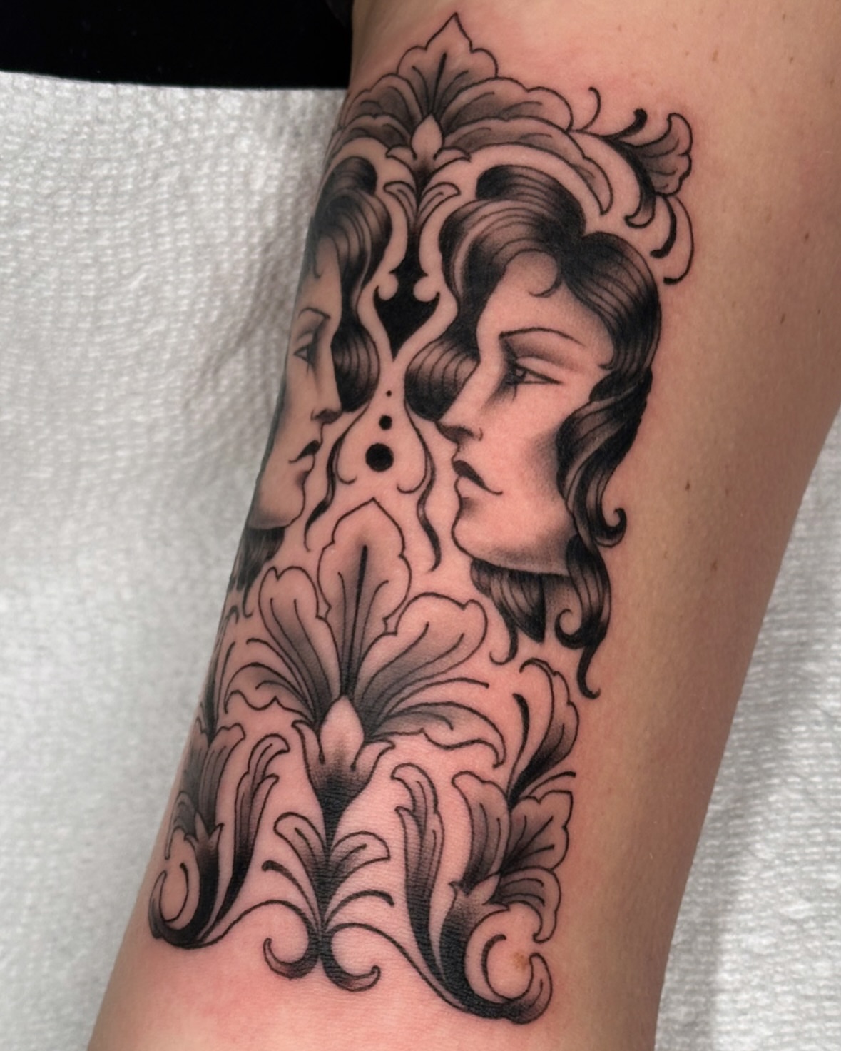 Tattoo by @meira_yael — black_and_grey, ornamental