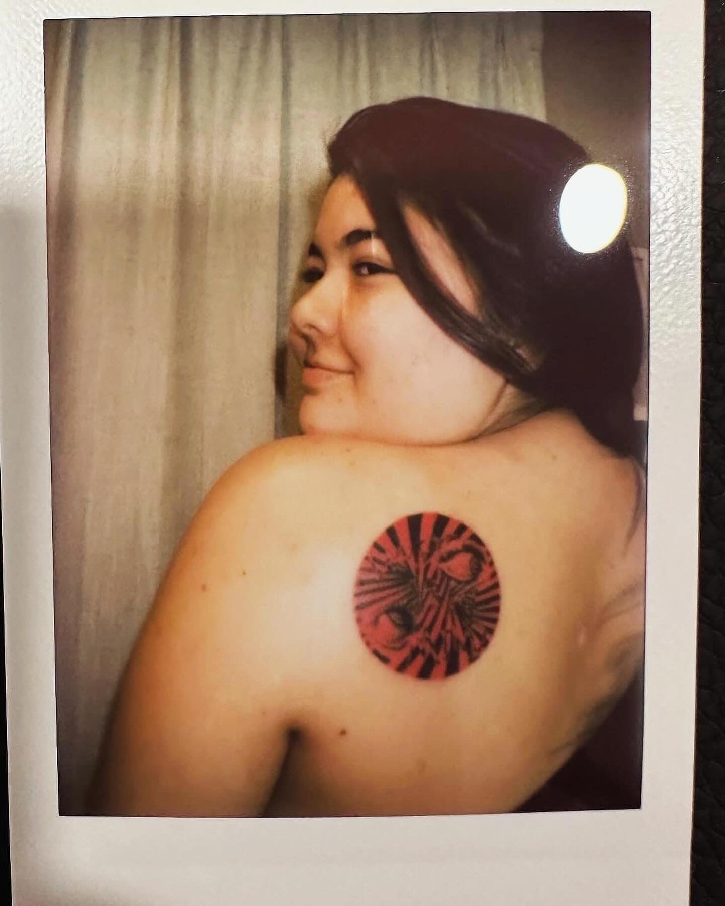 Abstract circular design geometric tattoo on the shoulder by Bennie Bae