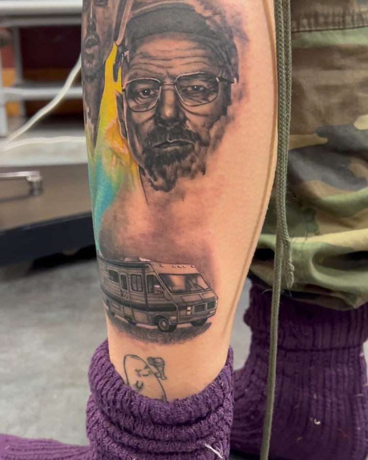 Breaking Bad realism tattoo on the forearm by Adam Zgorliski_STStattoo