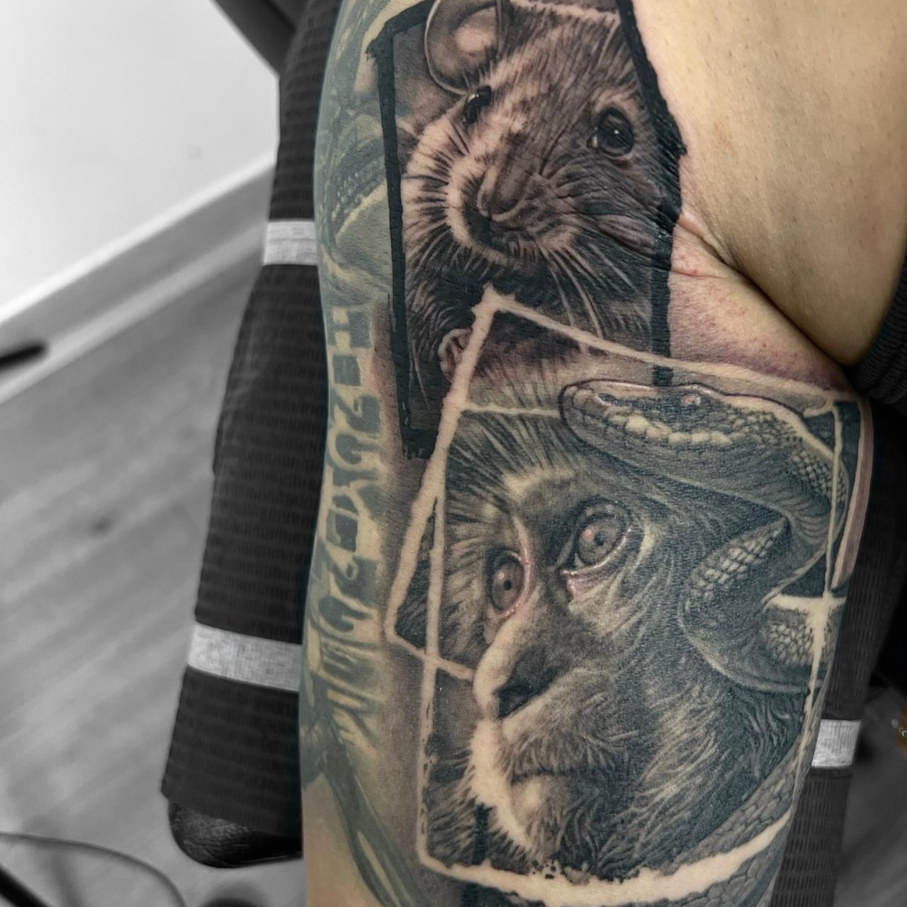 Tattoo by @jimmyyuen — realism, black_and_grey