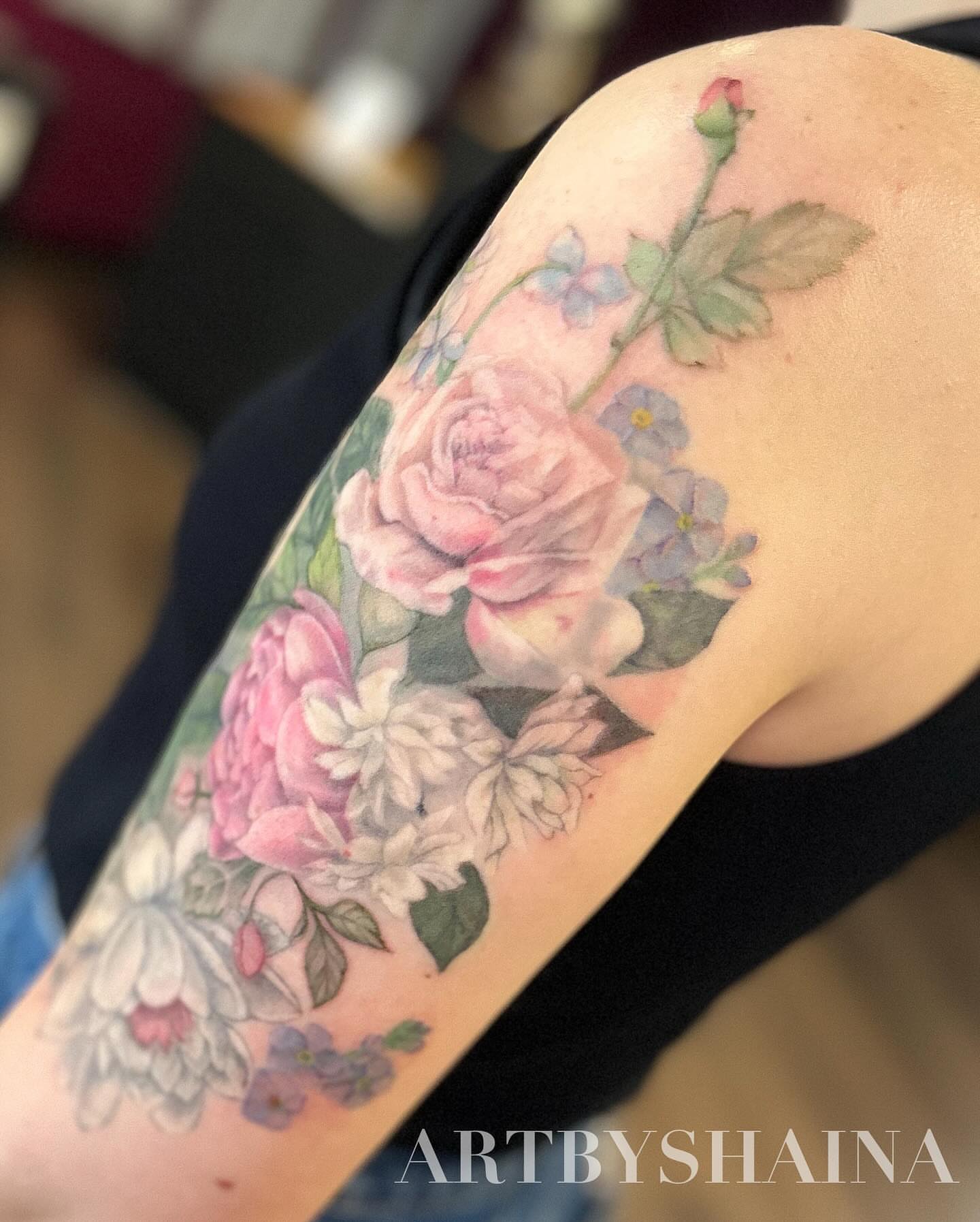 Tattoo by @artbyshaina — watercolor