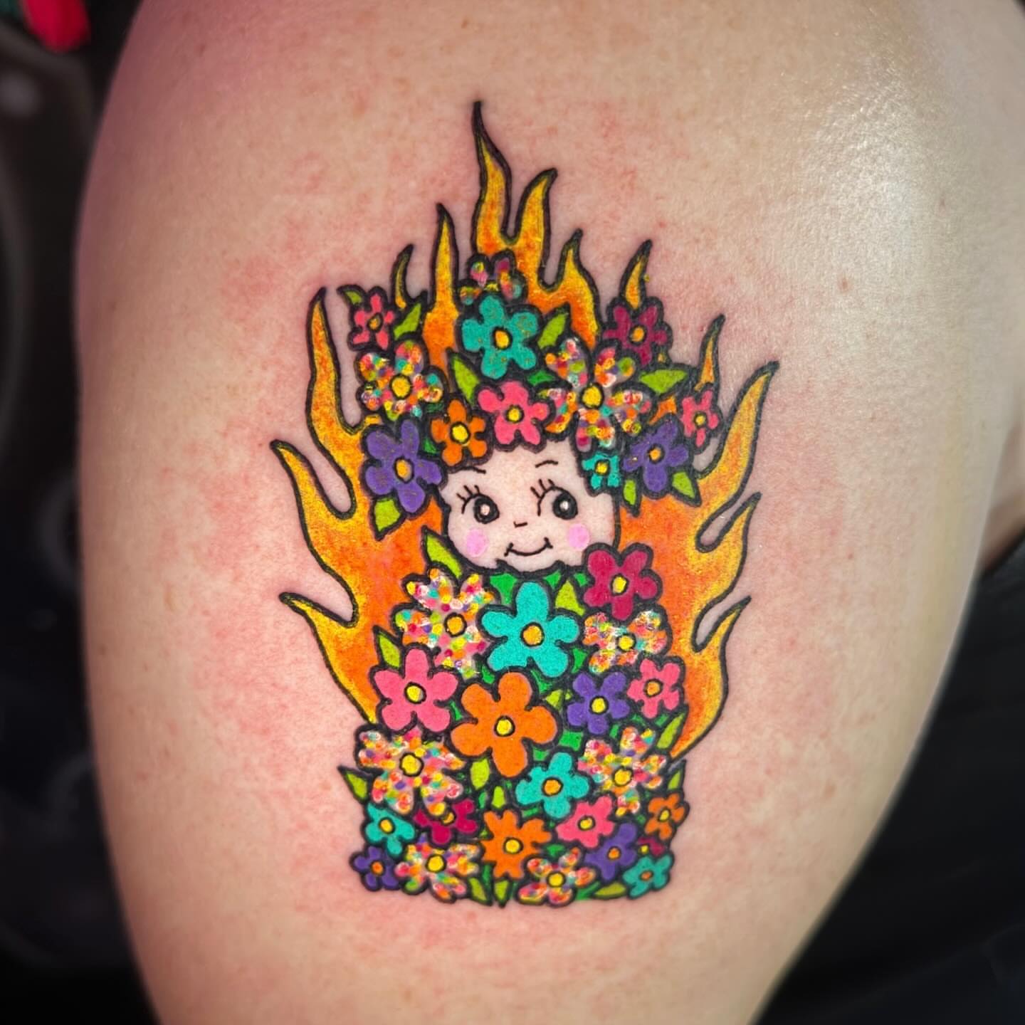 Floral crown new school tattoo on the thigh by π
π―π’π«π«π πππΆπ©π¬π―