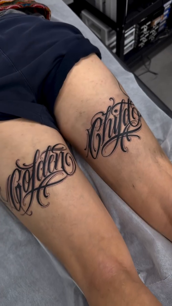 Tattoo by @dopeletterstattoo — lettering_script