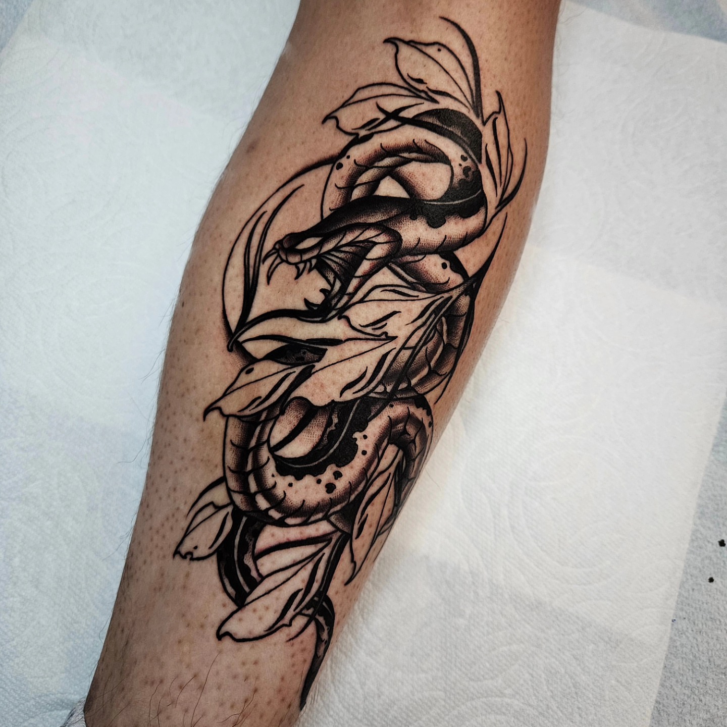 Tattoo by @deeenster — black_and_grey