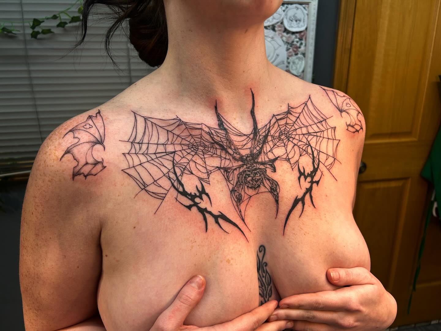 Tattoo by @maddiedoestattoos — geometric, black_and_grey