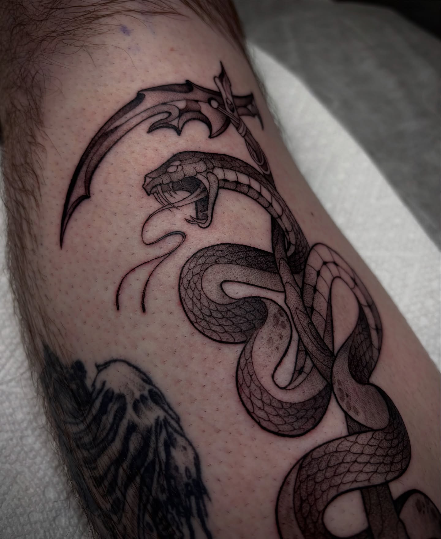 Tattoo by @tattoosbymeach — black_and_grey