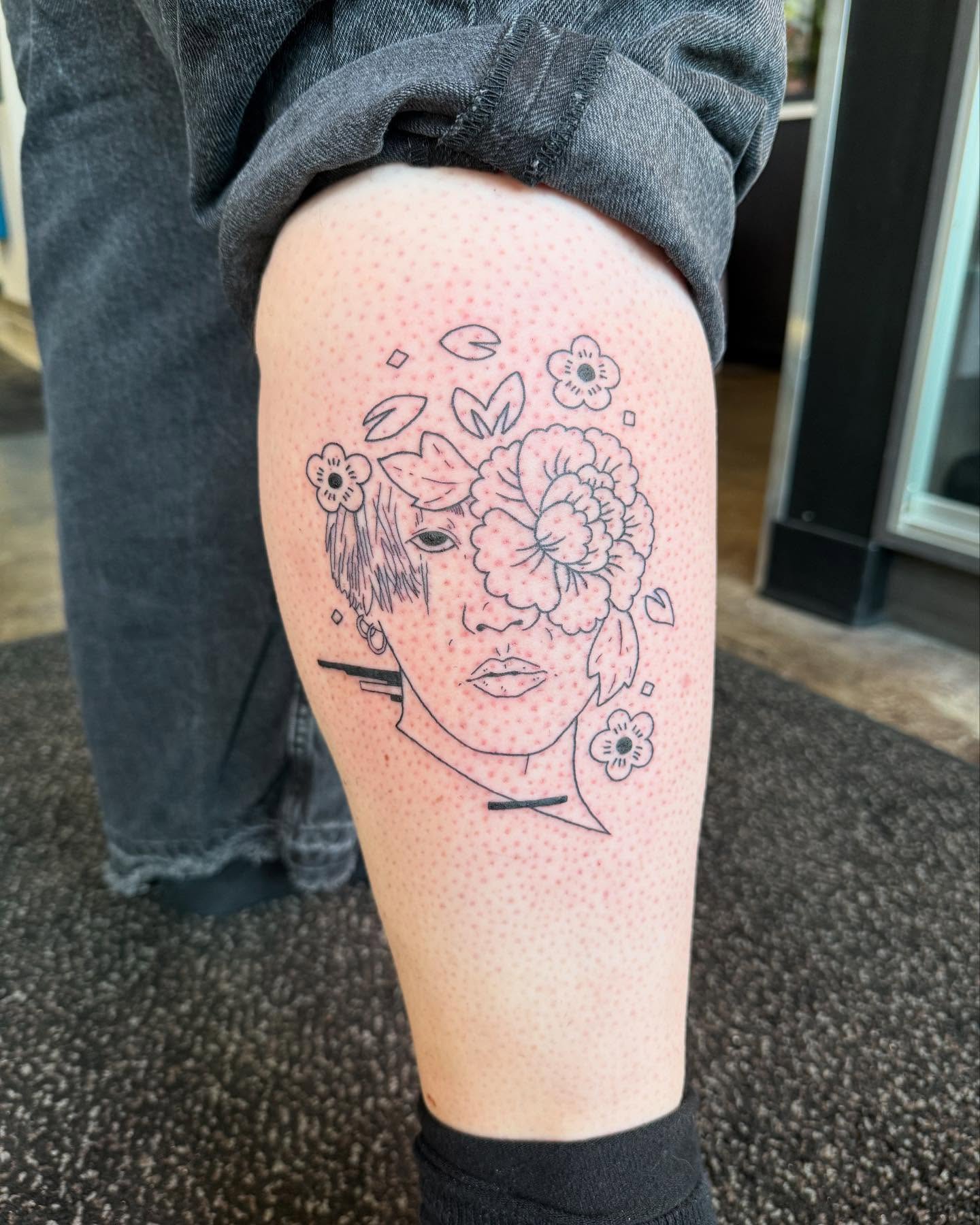 Tattoo by @jesloretattoo — dotwork, black_and_grey