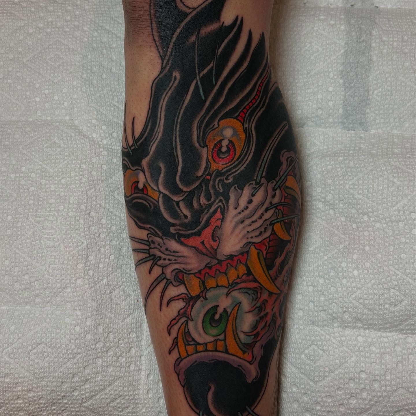 Dragon japanese irezumi tattoo on the forearm by Craig Gardyan