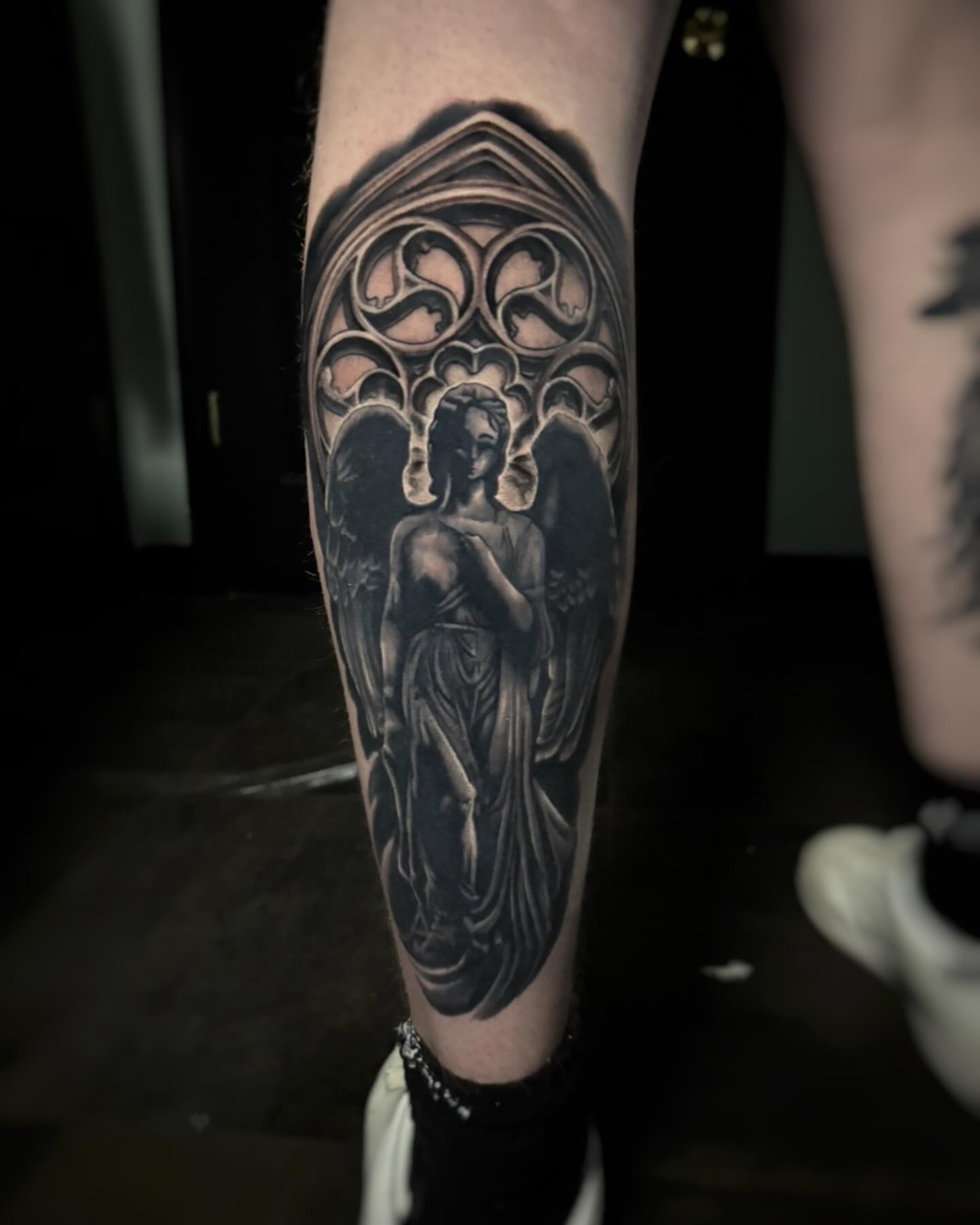 Tattoo by @jasonbanksart — black_and_grey, realism