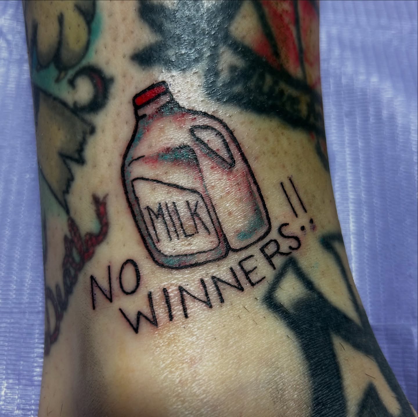 Milk jug American traditional tattoo on the forearm by Lauren Caldwell 🔮🌙
