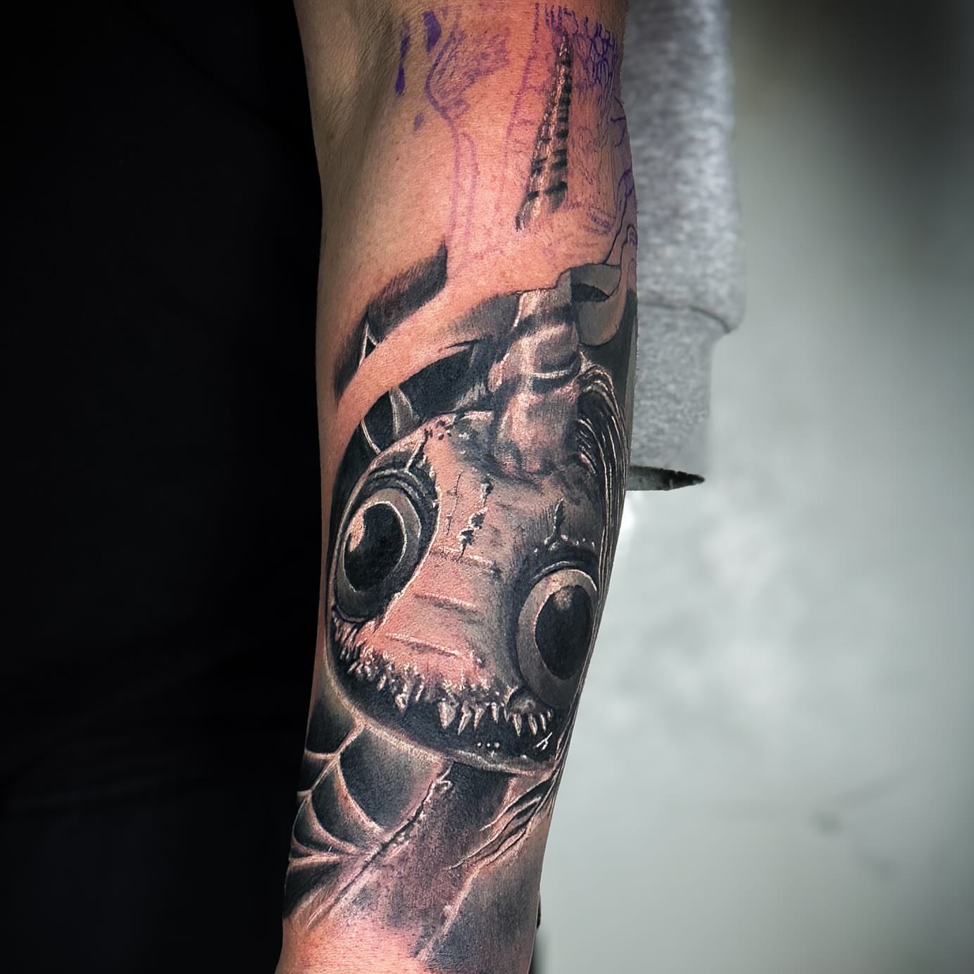 Fish realism tattoo on the forearm by Neil5one3