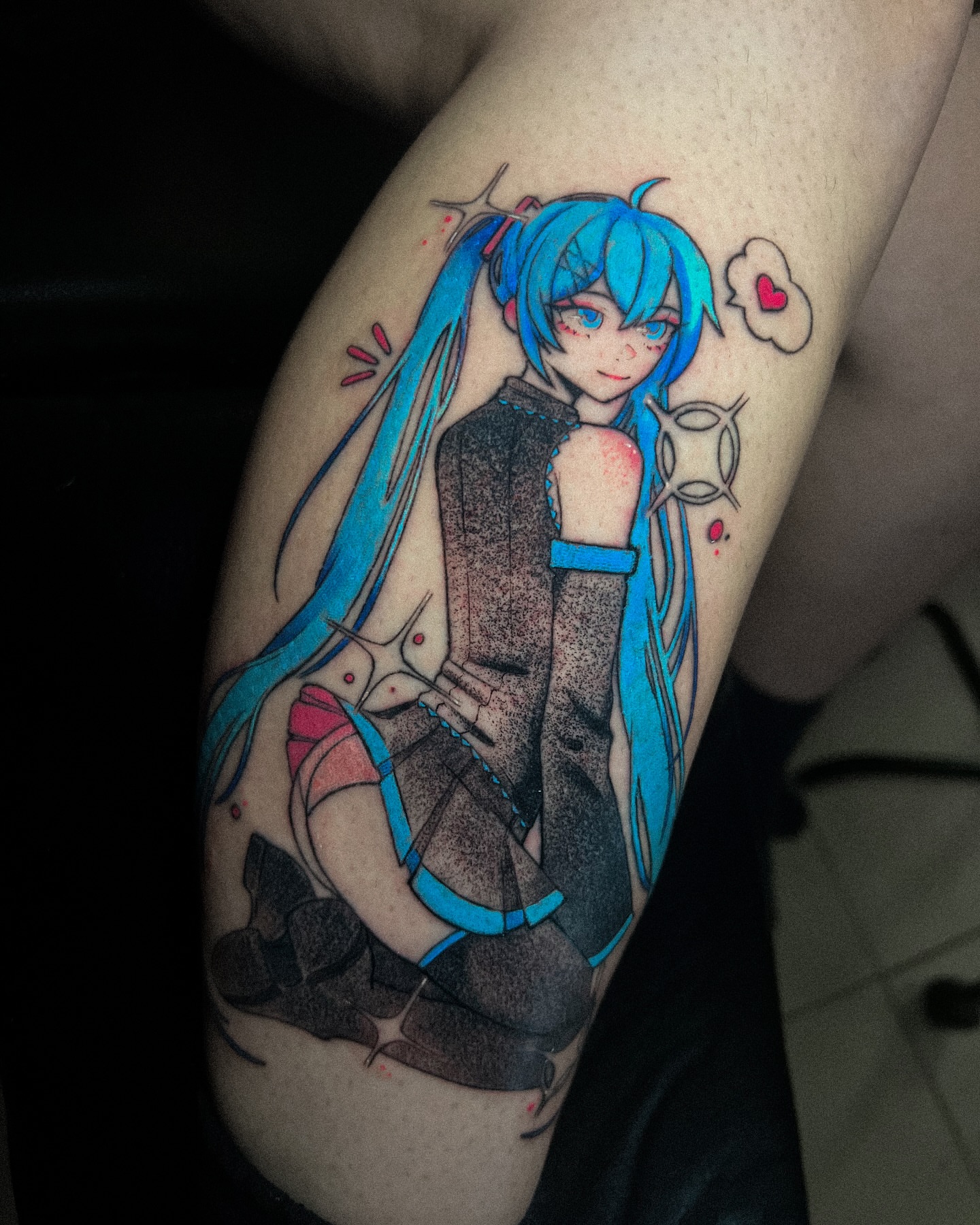 Tattoo by @gatxdelboske_ — dotwork, anime