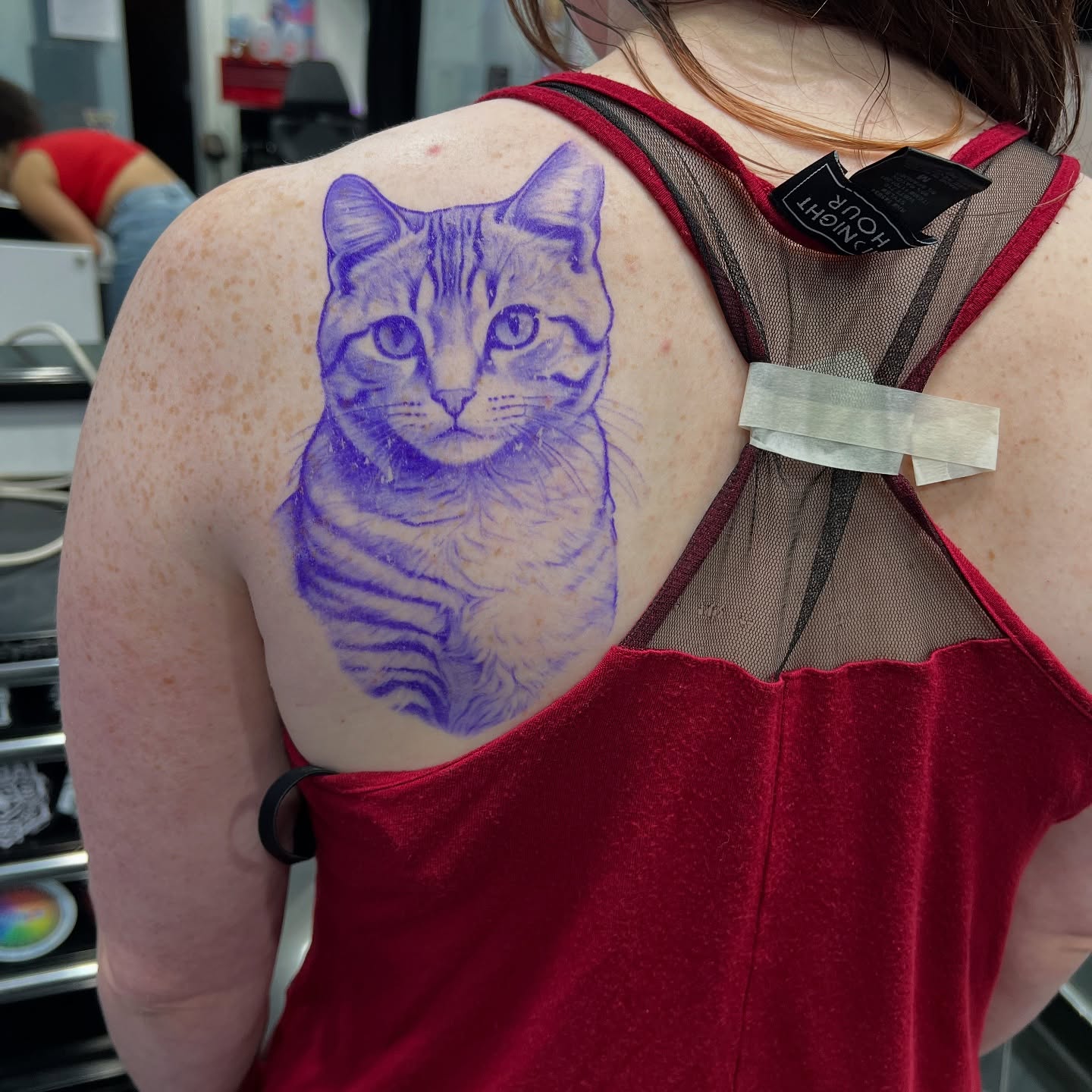 Cat realism tattoo on the shoulder by Jericho Las Vegas tattoo artist, Las Vegas, Nevada
