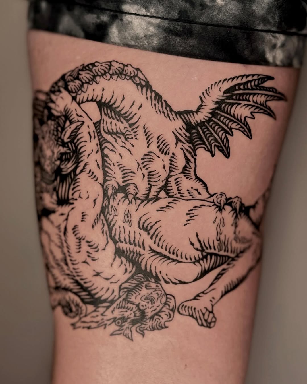 Tattoo by @wonny_wood — illustrative, blackwork