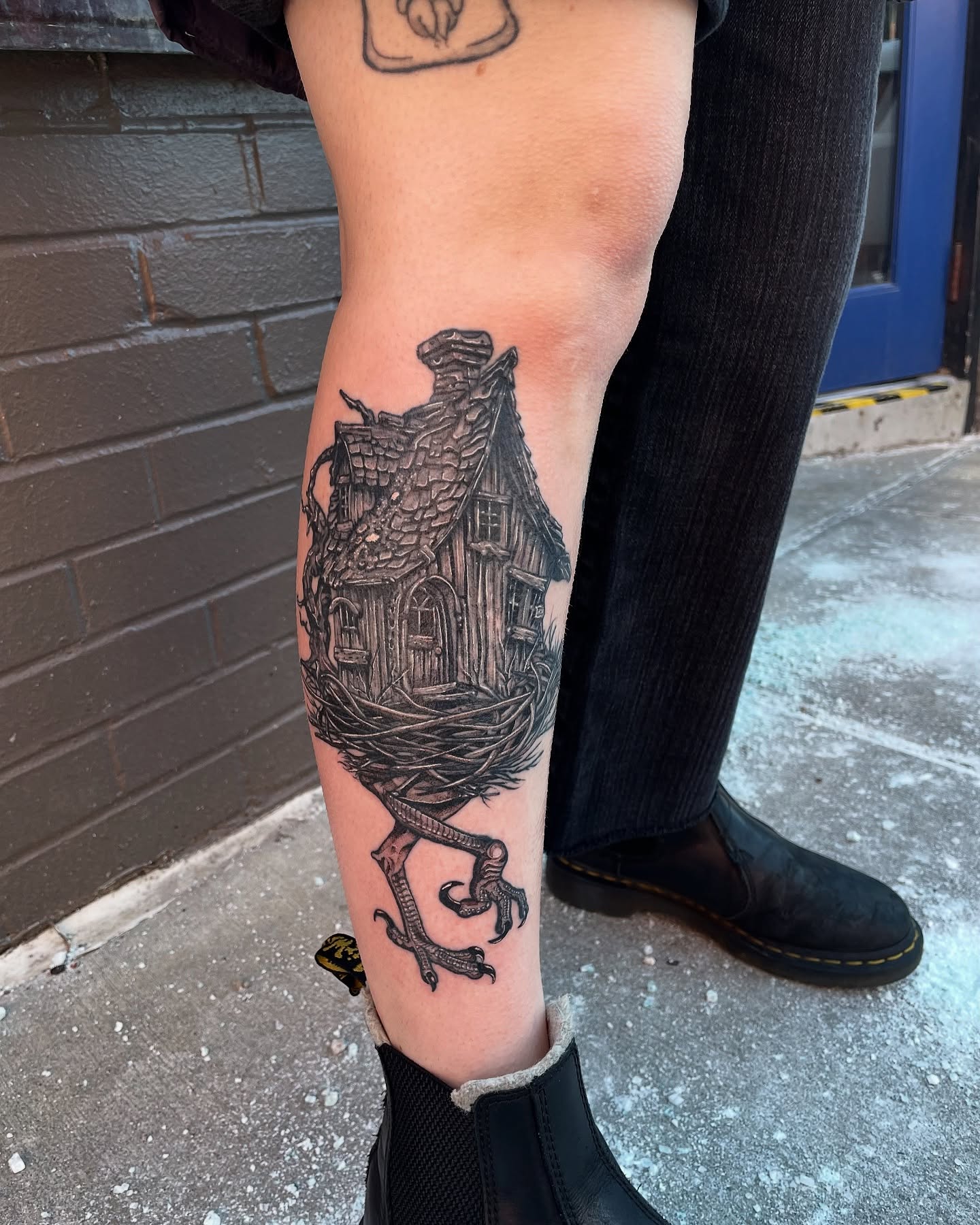 Birdhouse realism tattoo on the forearm by Danielle