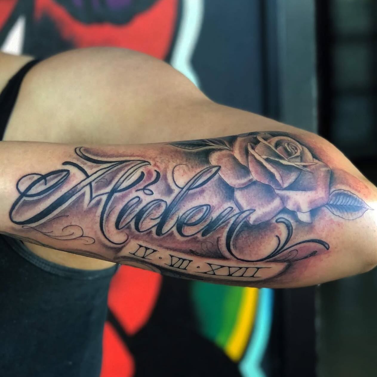 Tattoo by @tat2rikky — black_and_grey, realism