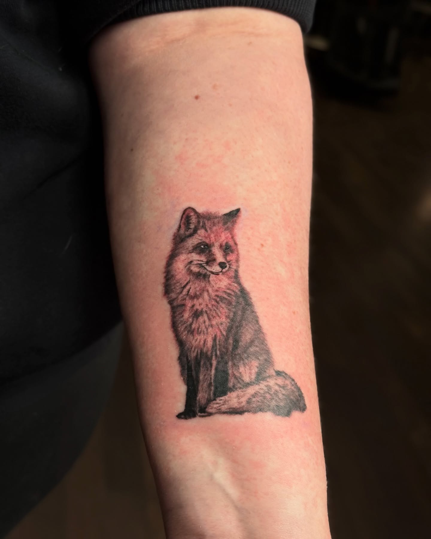Fox realism tattoo on the forearm by Ohio Realism Tattoo Artist