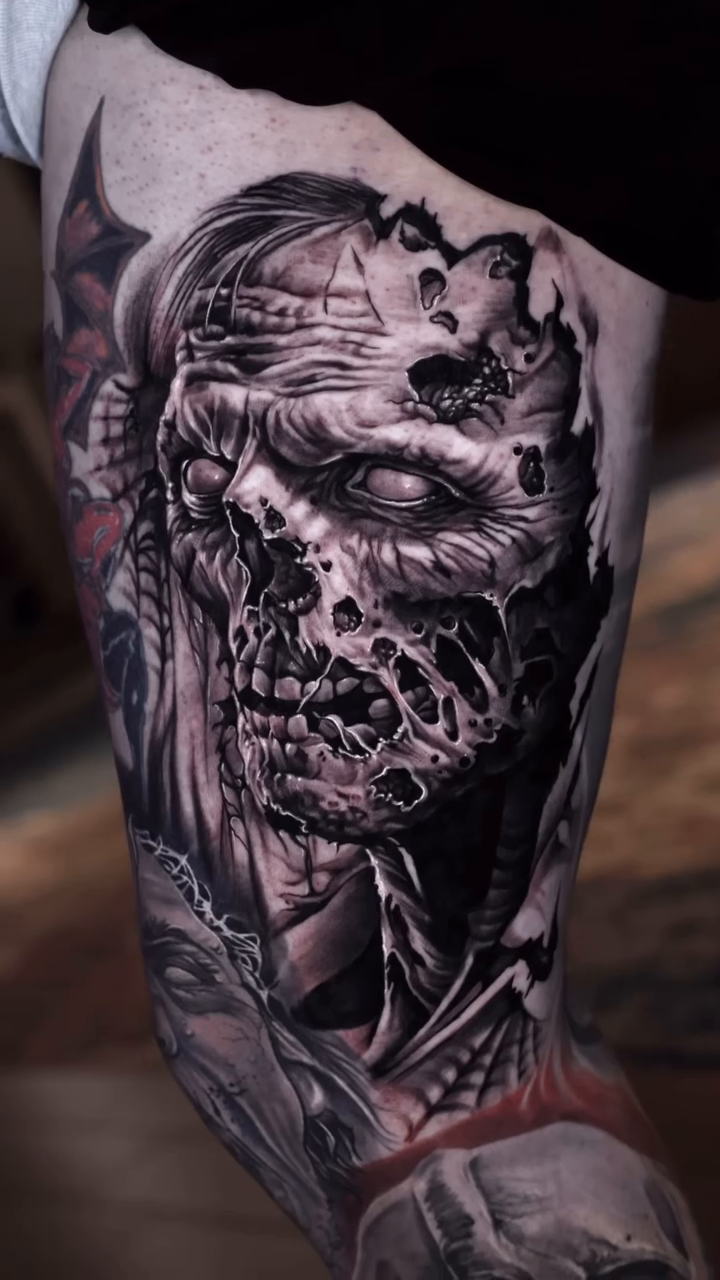 Tattoo by @tonyfranktattoos — realism, dark_realism
