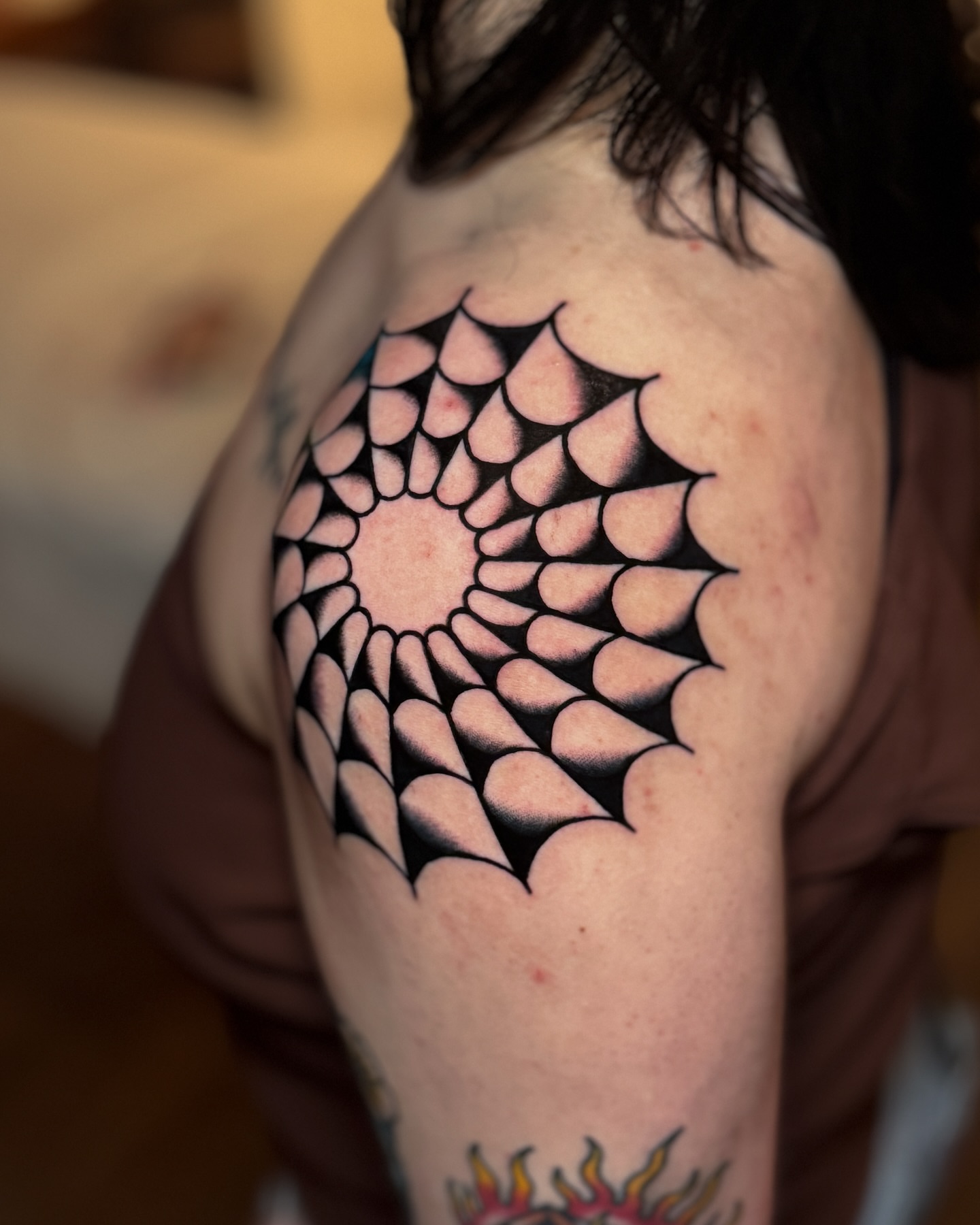 Geometric pattern geometric tattoo on the shoulder by οΌππ¨ππ¨οΌ, New York, New York
